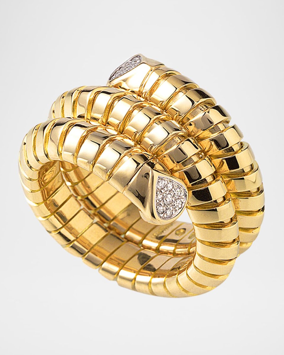 Trisola 18K Yellow Gold Diamond Ring, Size 8